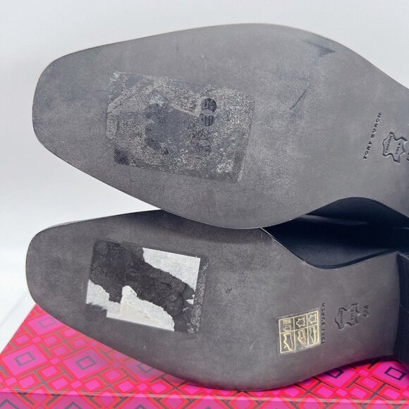 Tory Burch Medallion-Plaque 35mm Chelsea Ankle Boots Black Leather Pull On US 6 - Picture 11 of 13